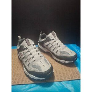 Mens Skechers Sport Sneakers Size 8.5 Gray/Black Leather & Synthetic Upper